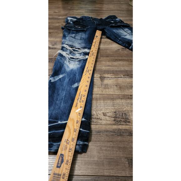 Smoke Rise 36x32 Men Jeans Distressed Waist Tag Not Fully Attached See Pics 2119 - Picture 5 of 7